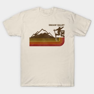 Retro Squaw Valley 70s/80s Style Skiing Stripe T-Shirt